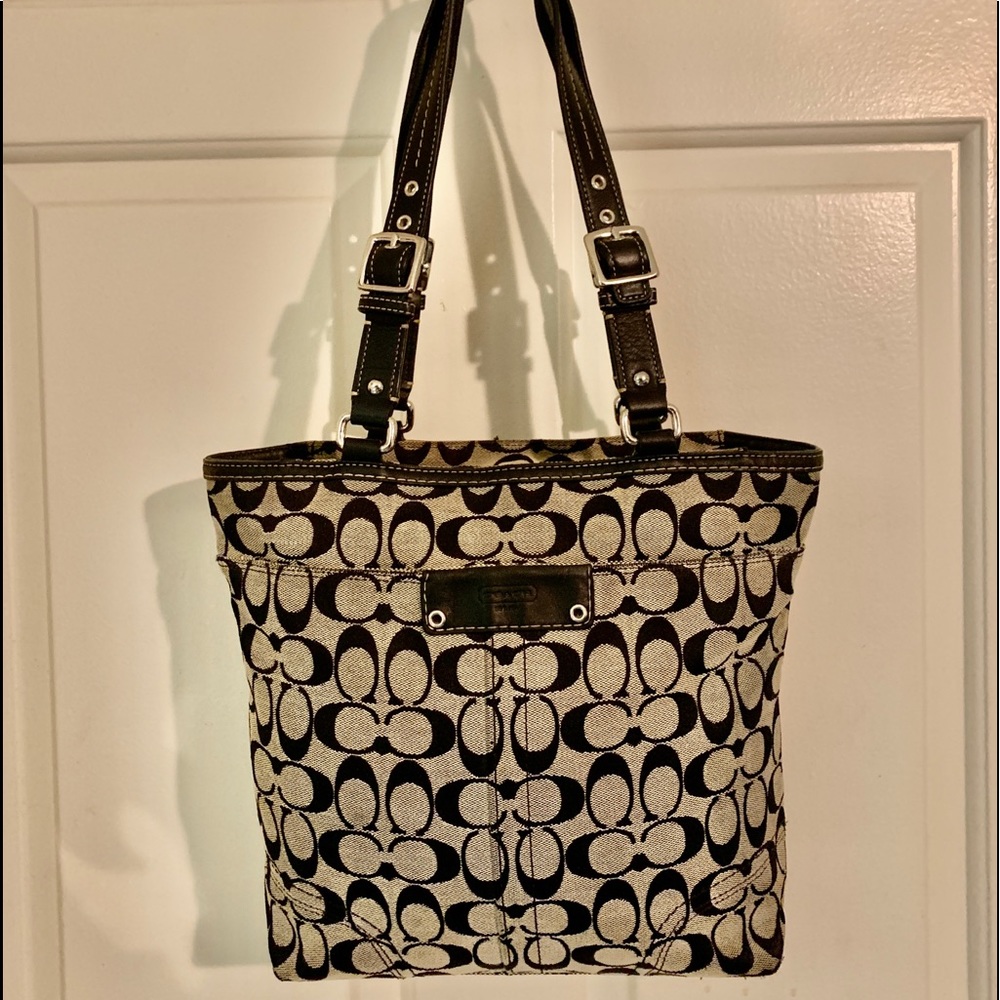 Coach C Canvas Shoulder Bag